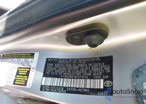 2008 Toyota Avalon Touring from USA, damaged, VIN 4T1BK36B18U273042